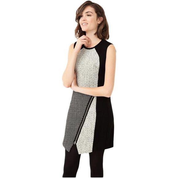 Desigual Oceano Gray and Black Mixed Weave Dark Academia Sheath Dress Size S - Picture 2 of 14